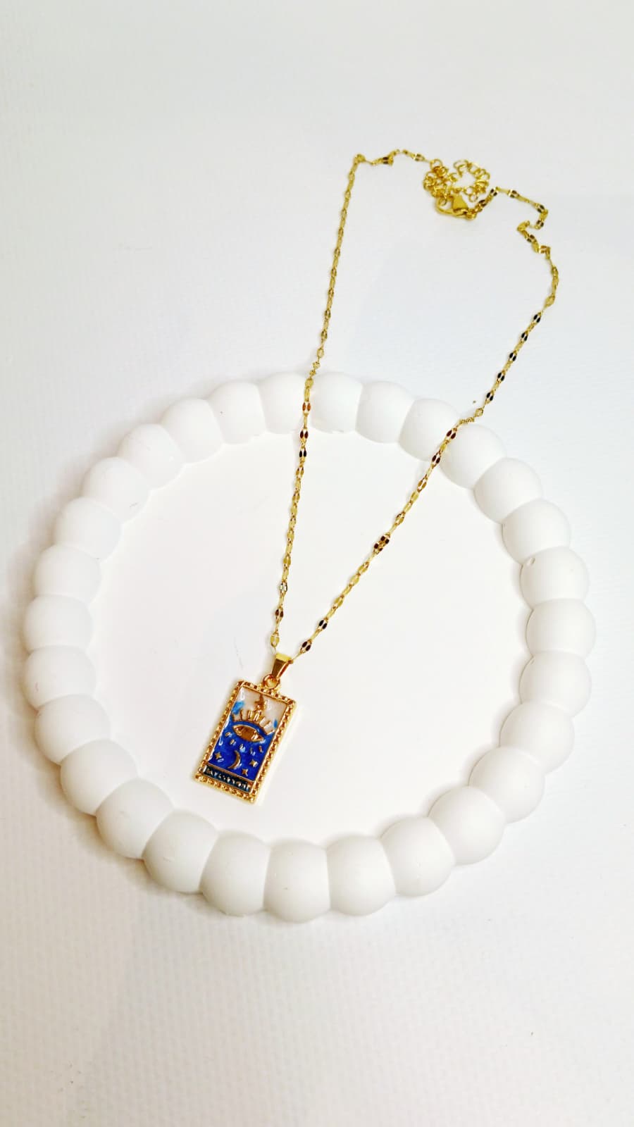 tarot figür şık gold renk kolye